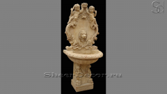 Каменный фонтан бежевого цвета Distrito Leone из натурального травертина сорта Classico Romano 0140040414_1