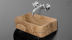 Мраморная раковина прямоугольной формы Flow из коричневого камня Wooden Yellow_1