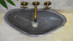 Раковина для ванной комнаты Piedra M8 из речного камня  Gris ИНДОНЕЗИЯ 005045118_1