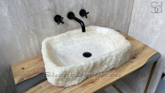 Белая раковина Hector M138 из камня оникса White Onyx ПАКИСТАН 00704311138 для ванной комнаты_1