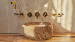 Раковина для ванной Piedra M271 из речного камня  Beige ИНДОНЕЗИЯ 00501111271_7