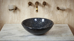 Гранитная раковина Sfera M2 из синего камня Emerald Pearl ИНДИЯ 001058112 для ванной комнаты_1