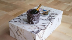 Мраморная стакан круглой формы OrugaFlorero из красного камня Rosso Ducale_1