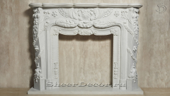 Каменный портал белого цвета для облицовки камина Leon из мрамора Clouds 064010901_6
