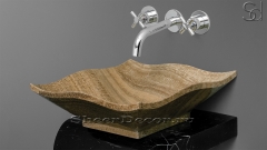 Мраморная раковина квадратной формы Ola из коричневого камня Wooden Yellow_3