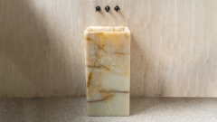 Каменная мойка Cubise из белого оникса White Onyx АФГАНИСТАН 932043171 для ванной комнаты_1