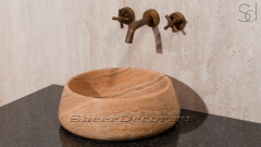 Каменная мойка Bull из бежевого оникса Sultano Onyx ИРАН 039805111 для ванной комнаты_1