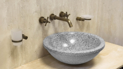 Гранитная раковина Sfera M4 из белого камня Blacksnow КИТАЙ 001006014 для ванной комнаты_1