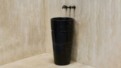 Мраморная раковина на пьедестале Alana M11 из черного камня Nero Marquina ИСПАНИЯ 0410181711 для ванной комнаты_1