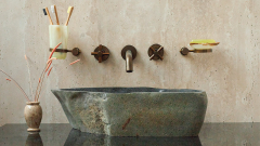 Раковина для ванной Piedra M338 из речного камня  Gris ИНДОНЕЗИЯ 00504511338_1