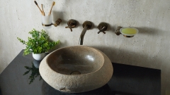 Мойка в ванную Piedra M448 из речного камня  Beige ИНДОНЕЗИЯ 00501111448_2