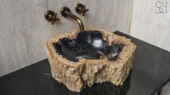 Каменная раковина природной формы Hector 5A из черного дерева Petrified Blackwood_1