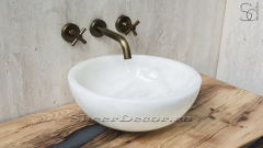 Каменная мойка Bowl M12 из белого оникса White Onyx ПАКИСТАН 6370431112 для ванной комнаты_1