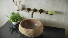 Раковина для ванной Piedra M396 из речного камня  Beige ИНДОНЕЗИЯ 00501111396_2