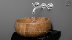 Мраморная раковина круглой формы Bull из коричневого камня Wooden Yellow_5