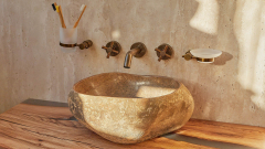 Раковина для ванной Piedra M273 из речного камня  Beige ИНДОНЕЗИЯ 00501111273_8