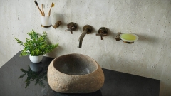 Мойка в ванную Piedra M397 из речного камня  Beige ИНДОНЕЗИЯ 00501111397_1