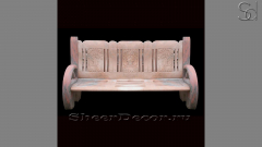 Мраморная скамейка Keuta из камня Sunset Red в сборе _1
