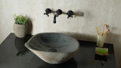 Мойка в ванную Piedra M583 из речного камня  Gris ИНДОНЕЗИЯ 00504511583_2