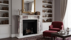 Мраморный портал для отделки камина Vida из натурального камня Bianco Extra 178111402_4 Каменный портал белого цвета для облицовки камина Vida M2 из мрамора Bianco Extra 178111402_4