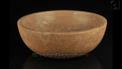 Каменная курна круглой формы Bowl из коричневого травертина Travertino Noce ИТАЛИЯ 637066121_1