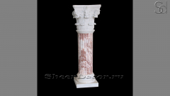 Мраморная колонна Pillar Acanto из камня Rosso Levanto в сборе _1