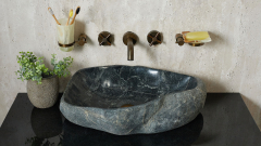 Раковина для ванной Piedra M403 из речного камня  Gris ИНДОНЕЗИЯ 00504511403_2