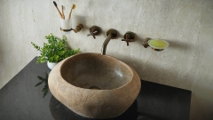 Раковина для ванной Piedra M398 из речного камня  Beige ИНДОНЕЗИЯ 00501111398_2