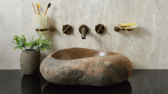 Раковина для ванной Piedra M235 из речного камня  Blanca ИНДОНЕЗИЯ 00508411235_3