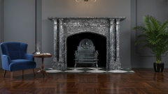 Каменный портал для облицовки камина Karen из мрамора Grigio Carnico 159146401_4 Мраморный портал черного цвета для отделки камина Karen из натурального камня Grigio Carnico 159146401_4