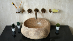 Раковина для ванной Piedra M344 из речного камня  Beige ИНДОНЕЗИЯ 00501111344_1