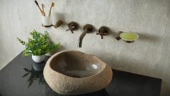 Мойка в ванную Piedra M428 из речного камня  Beige ИНДОНЕЗИЯ 00501111428_2
