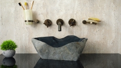 Раковина для ванной Piedra M475 из речного камня  Gris ИНДОНЕЗИЯ 00504511475_1