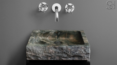 Каменная мойка Rock из зеленого кварцита Dragon Green ИНДИЯ 035014311 для ванной комнаты_3