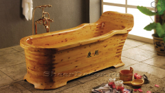 Оригинальная ванна Bagno M2 из натурального дерева Cedro Extra 379397152 бежевого цвета_1