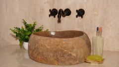 Раковина для ванной Piedra M452 из речного камня  Beige ИНДОНЕЗИЯ 00501111452_1