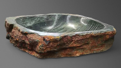 Каменная мойка Hector M22 из зеленого кварцита Dragon Green ИНДИЯ 0070141122 для ванной комнаты_1