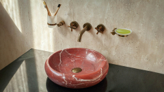 Мраморная раковина Ronda из красного камня Burgundy Honey ИНДИЯ 003041111 для ванной комнаты_1