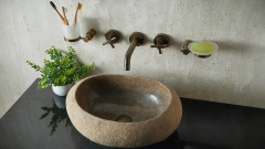 Раковина для ванной Piedra M510 из речного камня  Beige ИНДОНЕЗИЯ 00501111510_2