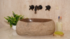 Мойка в ванную Piedra M587 из речного камня  Beige ИНДОНЕЗИЯ 00501111587_1
