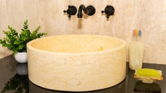 Мраморная раковина круглой формы Kale из бежевого камня Galala Beige_5