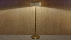 Каменный торшер Trump 4015 Floor Kern Gold из белого мрамора Snow Crystal в сборе_1