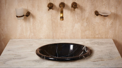 Мраморная раковина Afra из черного камня Nero Marquina ИСПАНИЯ 206018111 для ванной комнаты_5
