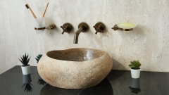 Раковина для ванной Piedra M346 из речного камня  Beige ИНДОНЕЗИЯ 00501111346_1
