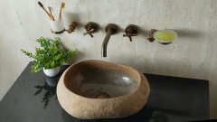 Раковина для ванной Piedra M574 из речного камня  Beige ИНДОНЕЗИЯ 00501111574_2