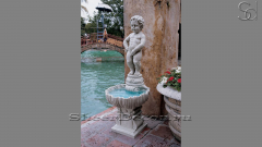 Мраморный фонтан белого цвета Meka Putti из камня сорта Bianco Grigio 5034621412_1