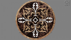 Каменное панно круглой формы Maribel Standard из коричневого натурального мрамора Emperador Dark в сборе 006042181_1