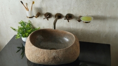 Мойка в ванную Piedra M439 из речного камня  Beige ИНДОНЕЗИЯ 00501111439_2
