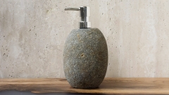Дозатор на столешницу для раковины в ванной Piedra из речного камня гранита Gris_1
