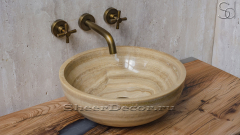Каменная мойка Bowl M7 из бежевого оникса Beige Honey ИНДОНЕЗИЯ 637093117 для ванной комнаты_1